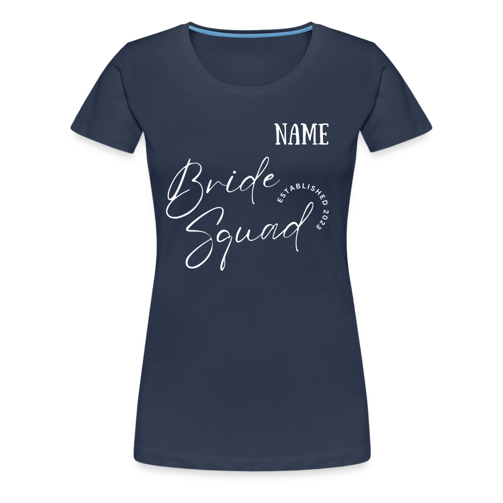 JGA Bride Squad  T-Shirt mit Name - personalisierbar - Navy