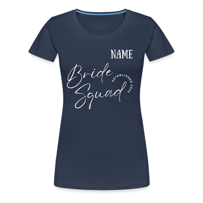 JGA Bride Squad  T-Shirt mit Name - personalisierbar - Navy