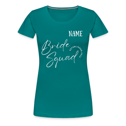 JGA Bride Squad  T-Shirt mit Name - personalisierbar - Divablau