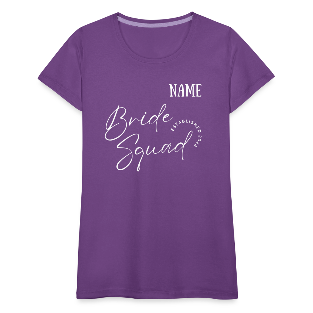 JGA Bride Squad  T-Shirt mit Name - personalisierbar - Lila