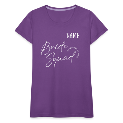 JGA Bride Squad  T-Shirt mit Name - personalisierbar - Lila