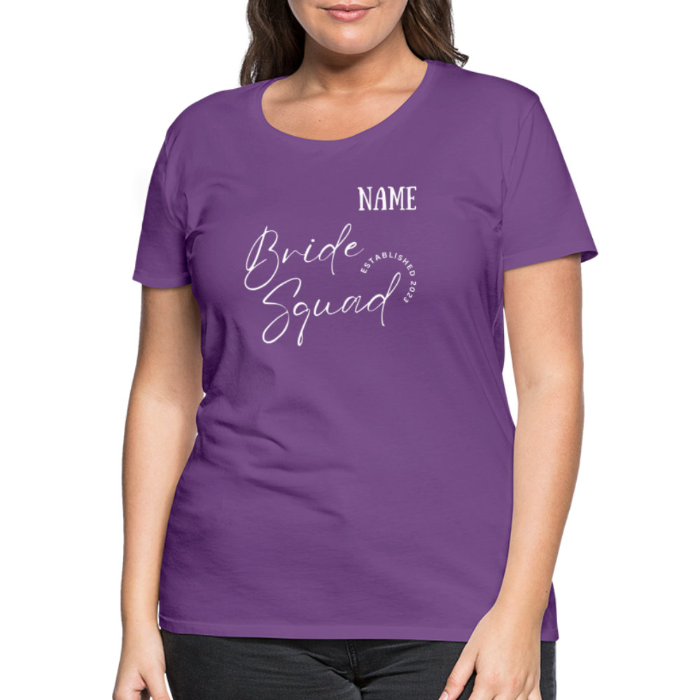 JGA Bride Squad  T-Shirt mit Name - personalisierbar - Lila