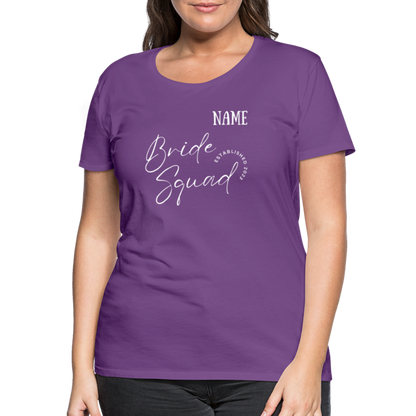 JGA Bride Squad  T-Shirt mit Name - personalisierbar - Lila