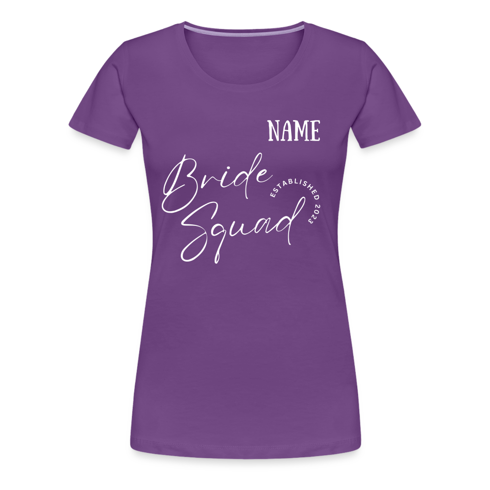 JGA Bride Squad  T-Shirt mit Name - personalisierbar - Lila