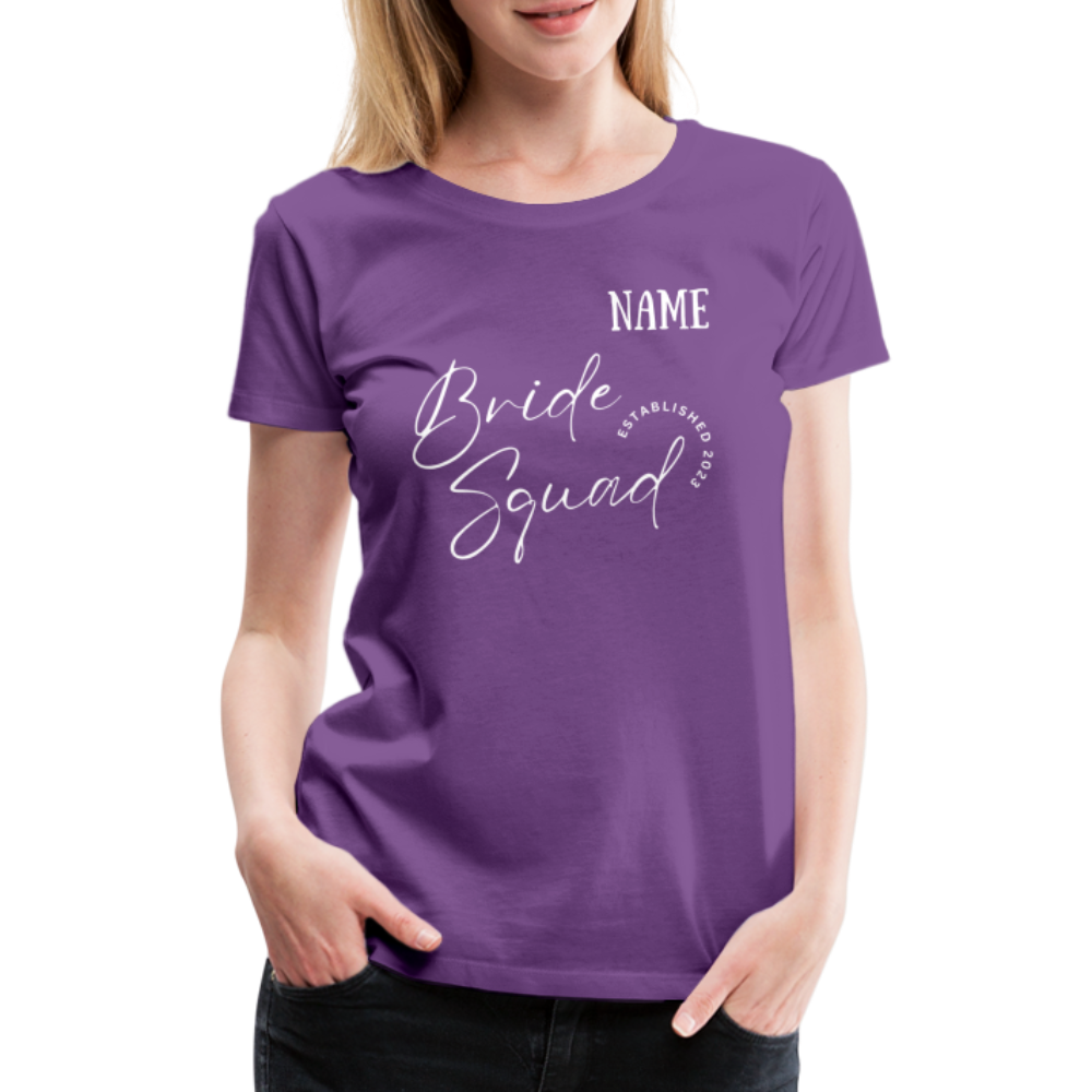 JGA Bride Squad  T-Shirt mit Name - personalisierbar - Lila