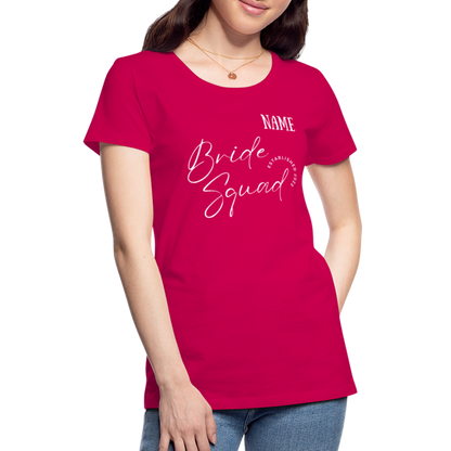 JGA Bride Squad  T-Shirt mit Name - personalisierbar - dunkles Pink