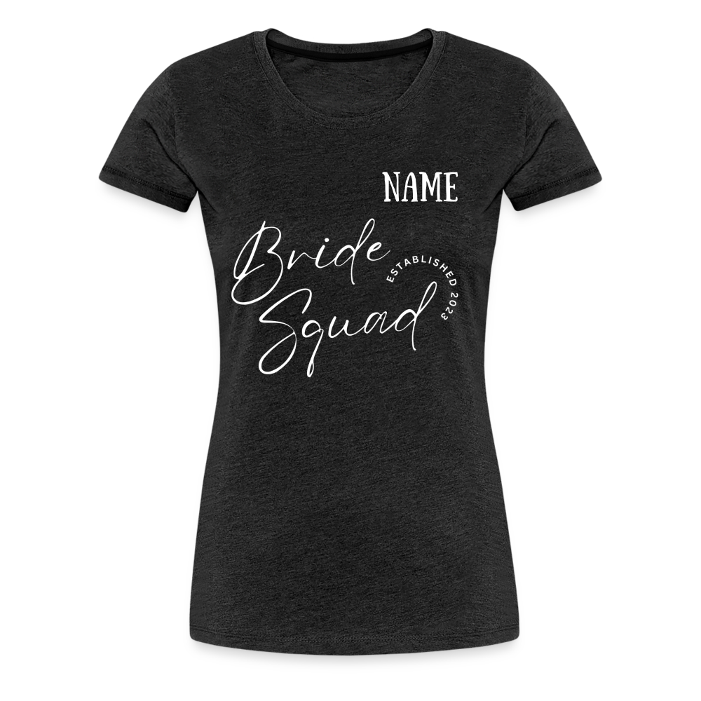 JGA Bride Squad  T-Shirt mit Name - personalisierbar - Anthrazit