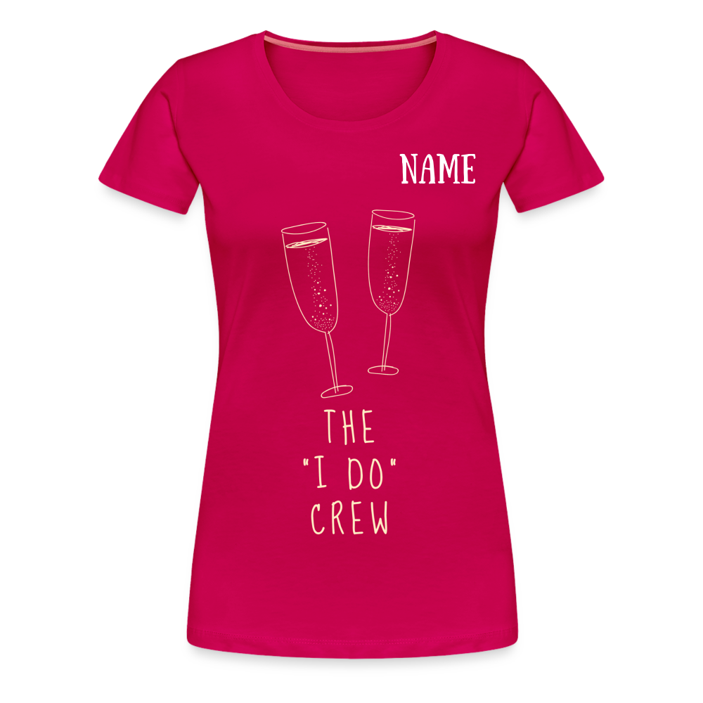 JGA T-Shirt The I do Crew - personalisierbar - dunkles Pink