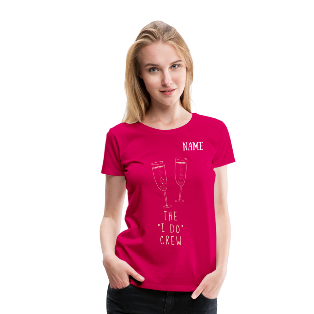 JGA T-Shirt The I do Crew - personalisierbar - dunkles Pink