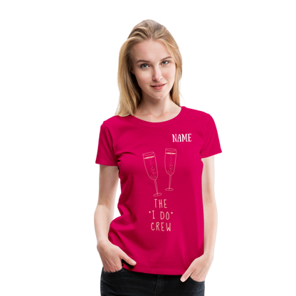 JGA T-Shirt The I do Crew - personalisierbar - dunkles Pink