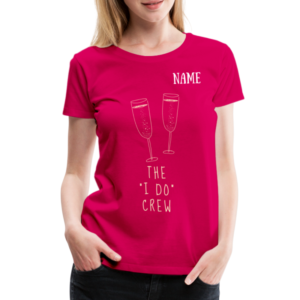 JGA T-Shirt The I do Crew - personalisierbar - dunkles Pink