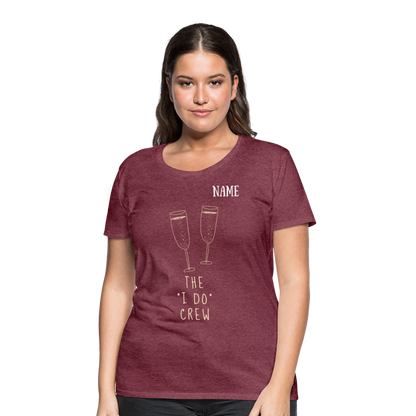 JGA T-Shirt The I do Crew - personalisierbar - Bordeauxrot meliert