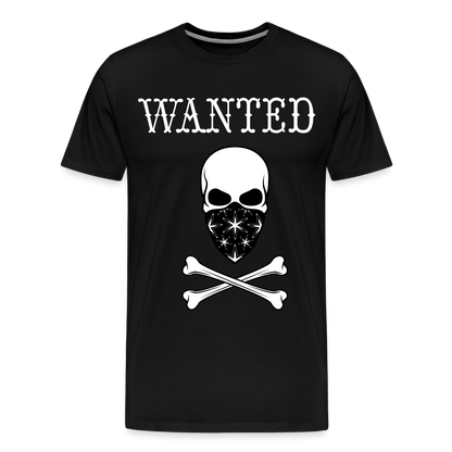 Männer Premium T-Shirt - Wanted Totenkopf Design - Schwarz