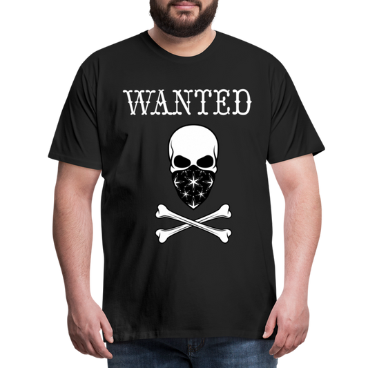 Männer Premium T-Shirt - Wanted Totenkopf Design - Schwarz