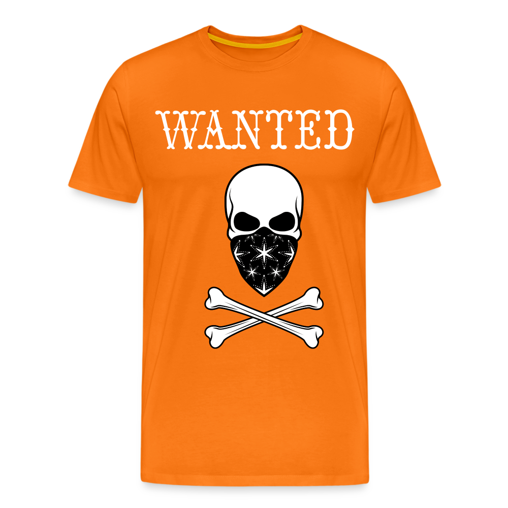 Männer Premium T-Shirt - Wanted Totenkopf Design - Orange