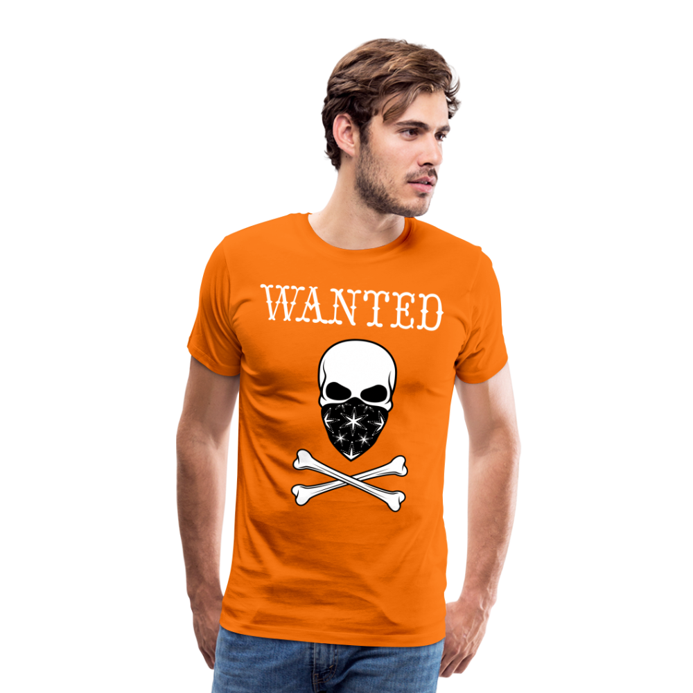 Männer Premium T-Shirt - Wanted Totenkopf Design - Orange