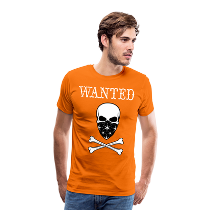 Männer Premium T-Shirt - Wanted Totenkopf Design - Orange