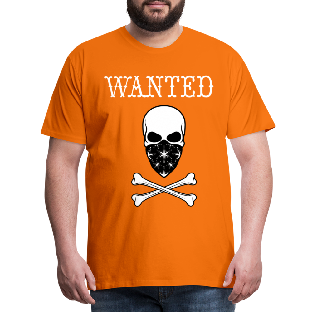 Männer Premium T-Shirt - Wanted Totenkopf Design - Orange