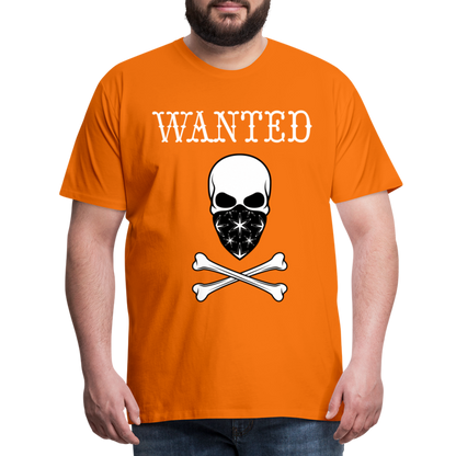 Männer Premium T-Shirt - Wanted Totenkopf Design - Orange