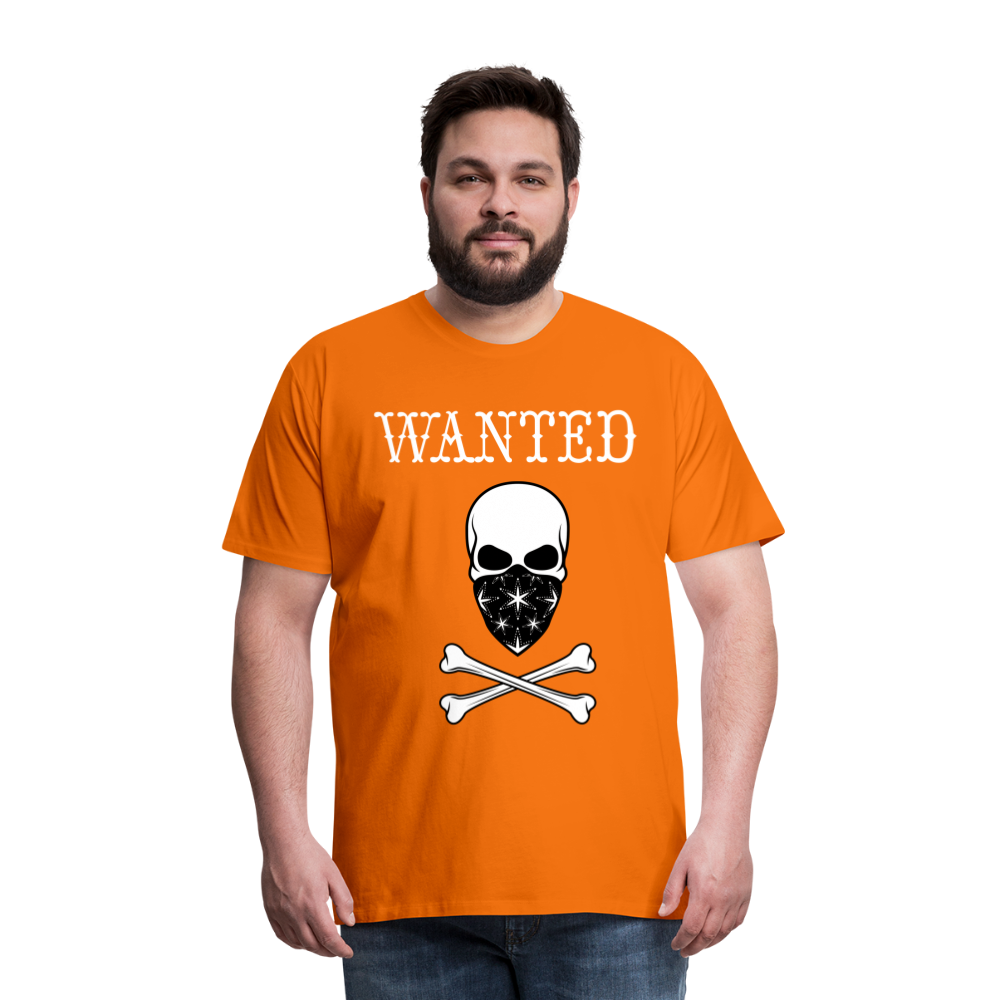 Männer Premium T-Shirt - Wanted Totenkopf Design - Orange