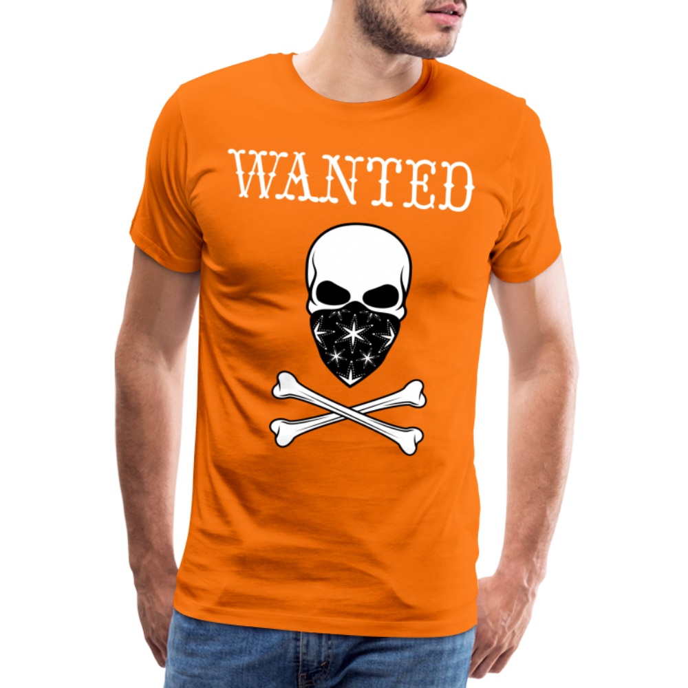 Männer Premium T-Shirt - Wanted Totenkopf Design - Orange