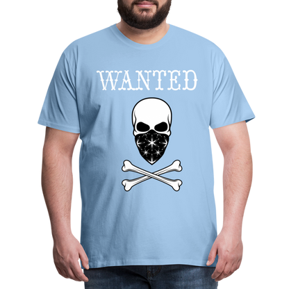 Männer Premium T-Shirt - Wanted Totenkopf Design - Sky