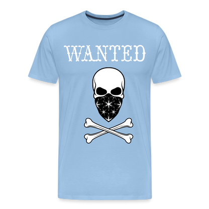 Männer Premium T-Shirt - Wanted Totenkopf Design - Sky