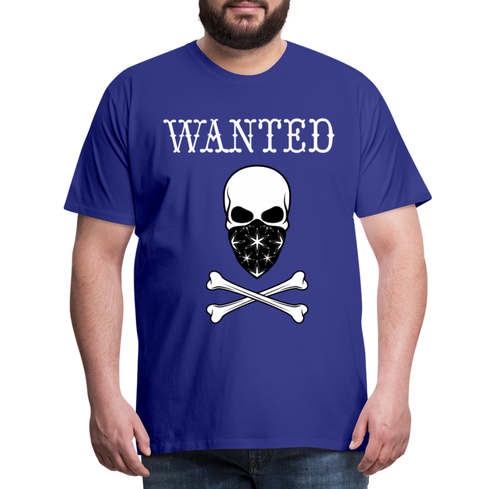 Männer Premium T-Shirt - Wanted Totenkopf Design - Königsblau