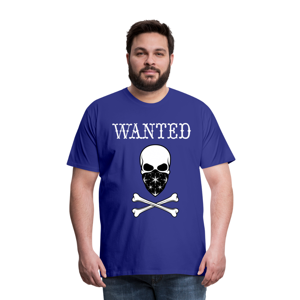 Männer Premium T-Shirt - Wanted Totenkopf Design - Königsblau