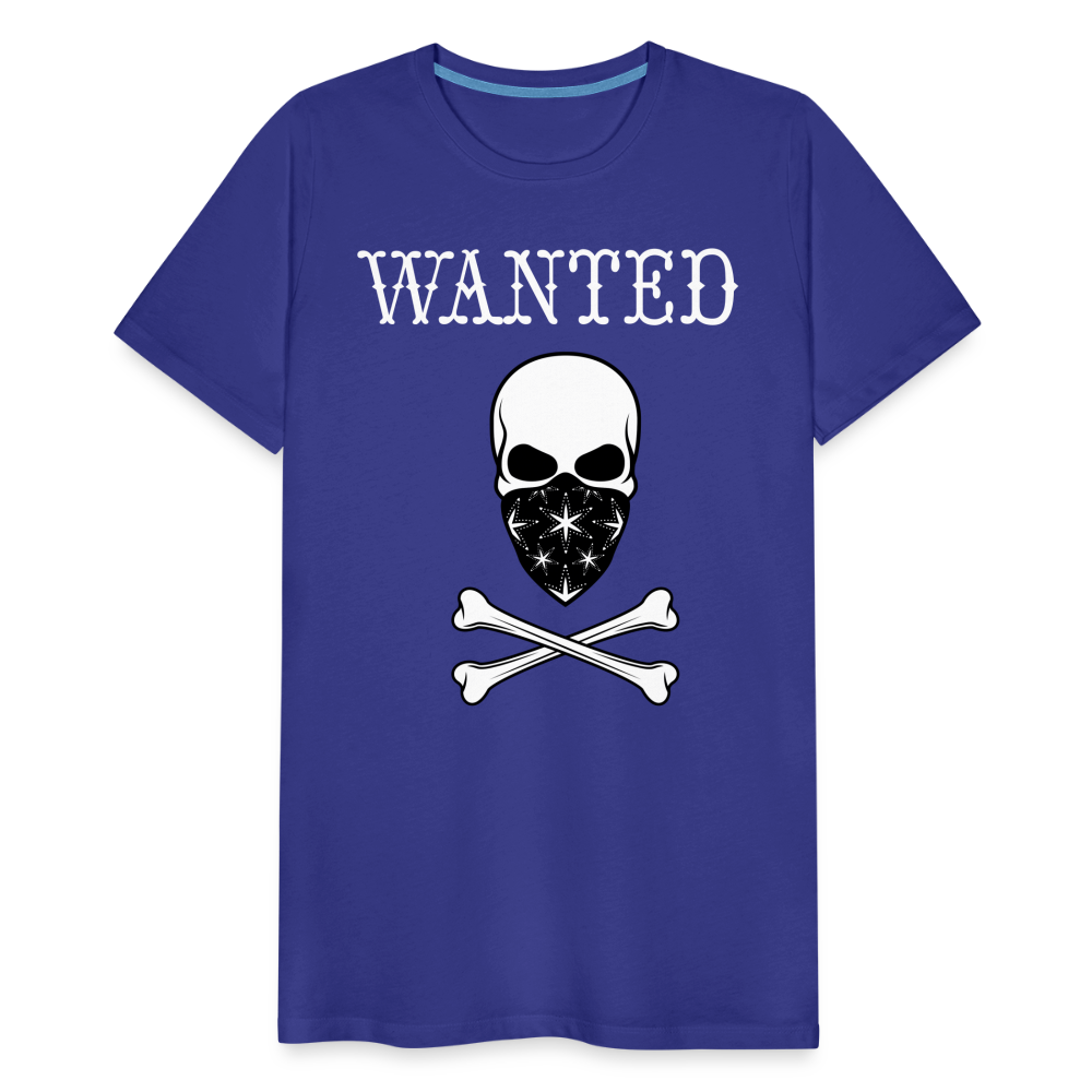 Männer Premium T-Shirt - Wanted Totenkopf Design - Königsblau