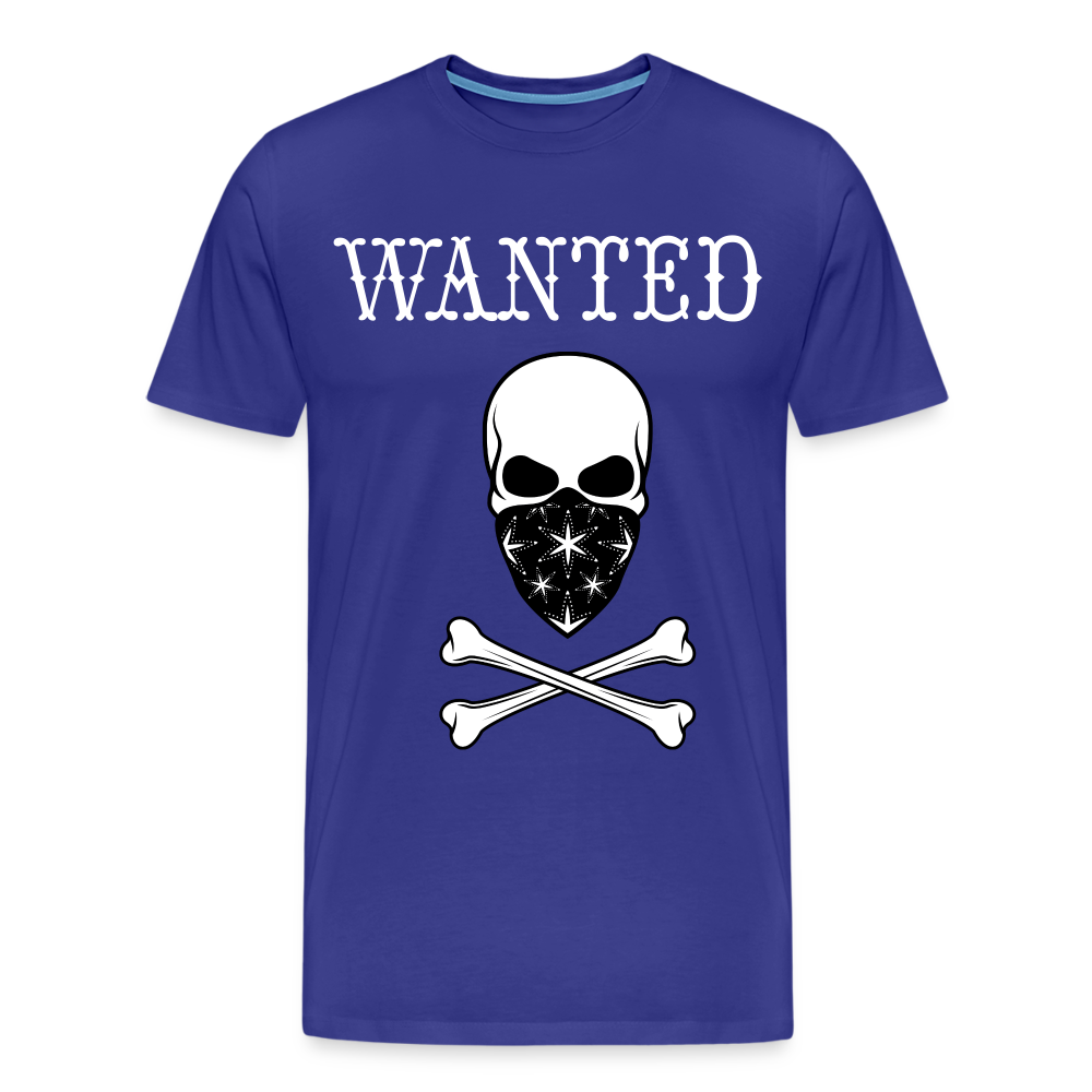 Männer Premium T-Shirt - Wanted Totenkopf Design - Königsblau