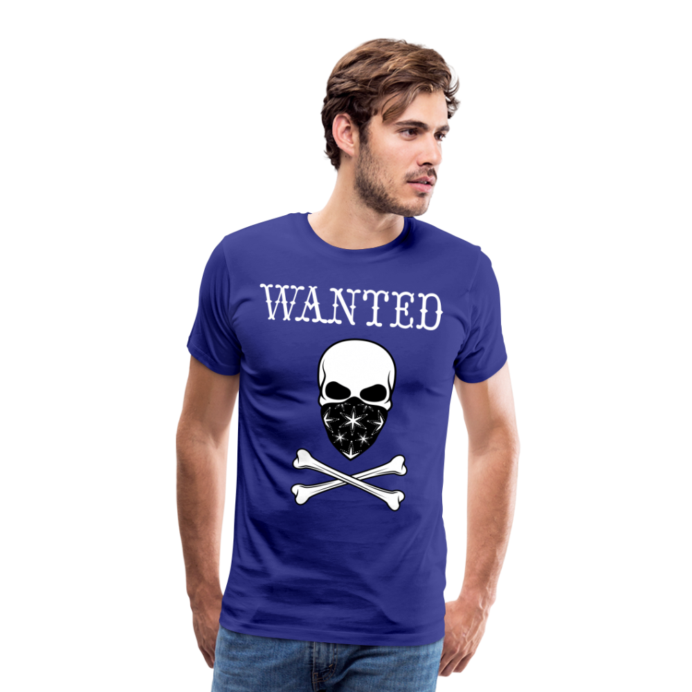 Männer Premium T-Shirt - Wanted Totenkopf Design - Königsblau