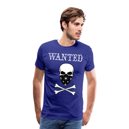 Männer Premium T-Shirt - Wanted Totenkopf Design - Königsblau