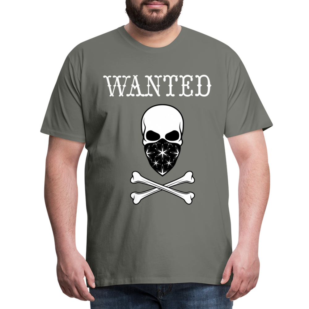 Männer Premium T-Shirt - Wanted Totenkopf Design - Asphalt