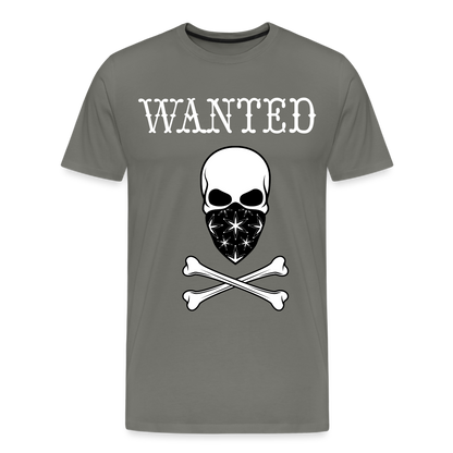 Männer Premium T-Shirt - Wanted Totenkopf Design - Asphalt