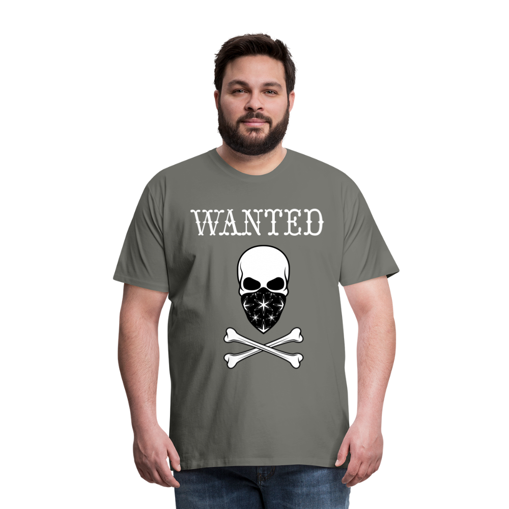 Männer Premium T-Shirt - Wanted Totenkopf Design - Asphalt