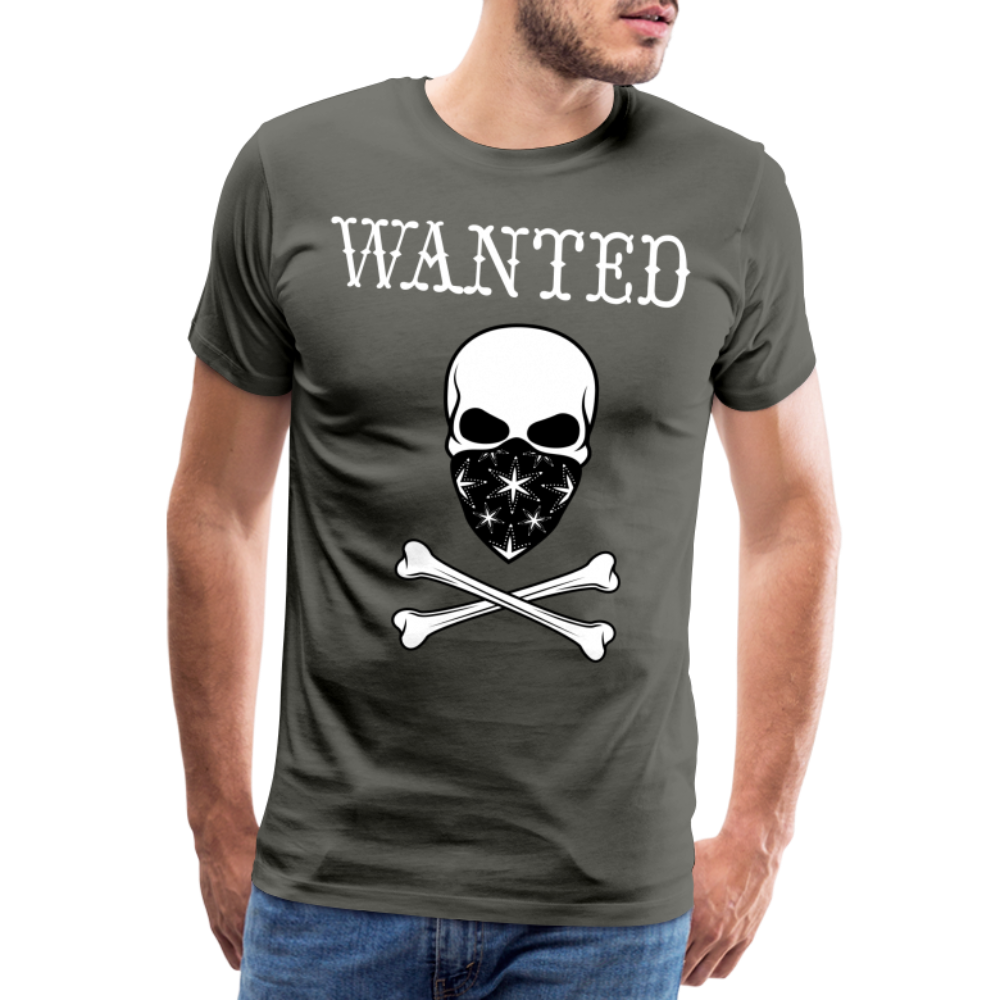 Männer Premium T-Shirt - Wanted Totenkopf Design - Asphalt