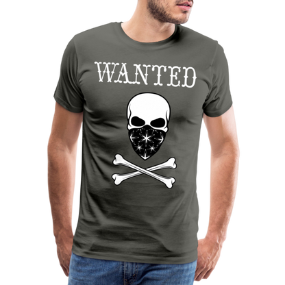 Männer Premium T-Shirt - Wanted Totenkopf Design - Asphalt