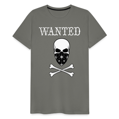 Männer Premium T-Shirt - Wanted Totenkopf Design - Asphalt