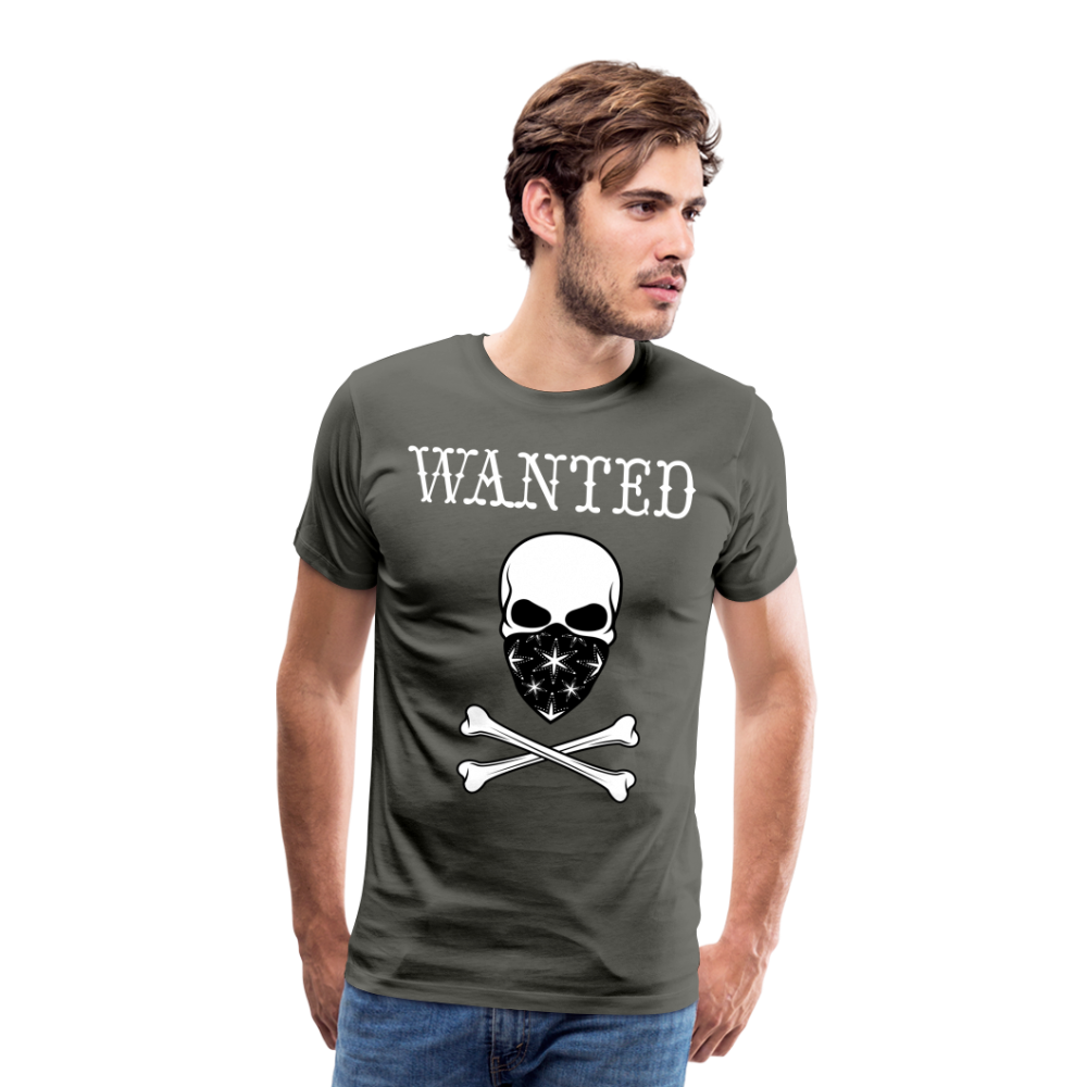 Männer Premium T-Shirt - Wanted Totenkopf Design - Asphalt