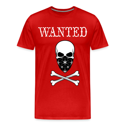 Männer Premium T-Shirt - Wanted Totenkopf Design - Rot