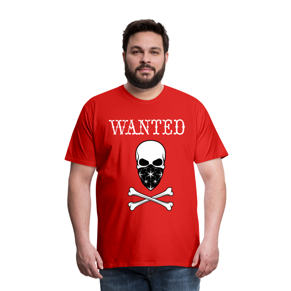 Männer Premium T-Shirt - Wanted Totenkopf Design - Rot