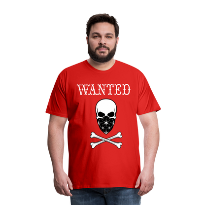 Männer Premium T-Shirt - Wanted Totenkopf Design - Rot