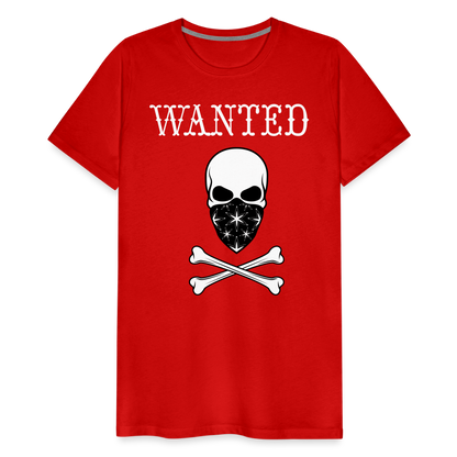 Männer Premium T-Shirt - Wanted Totenkopf Design - Rot