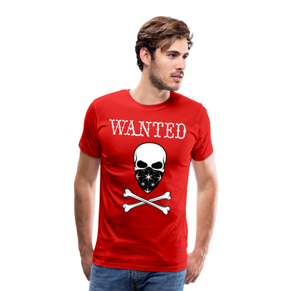 Männer Premium T-Shirt - Wanted Totenkopf Design - Rot