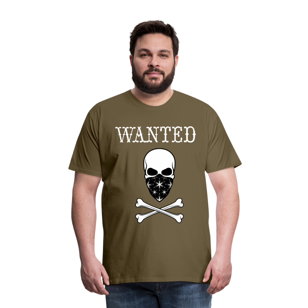 Männer Premium T-Shirt - Wanted Totenkopf Design - Khaki