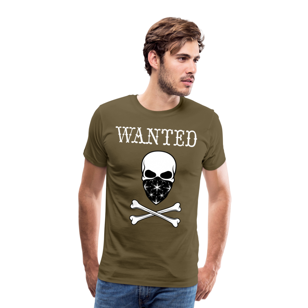 Männer Premium T-Shirt - Wanted Totenkopf Design - Khaki