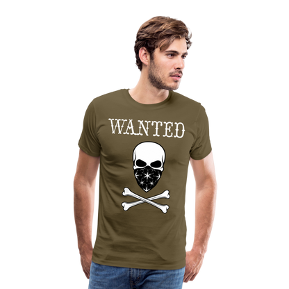 Männer Premium T-Shirt - Wanted Totenkopf Design - Khaki