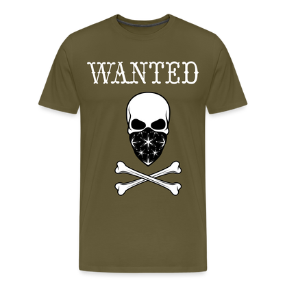 Männer Premium T-Shirt - Wanted Totenkopf Design - Khaki