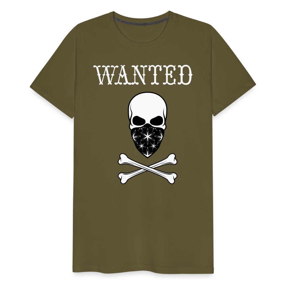 Männer Premium T-Shirt - Wanted Totenkopf Design - Khaki